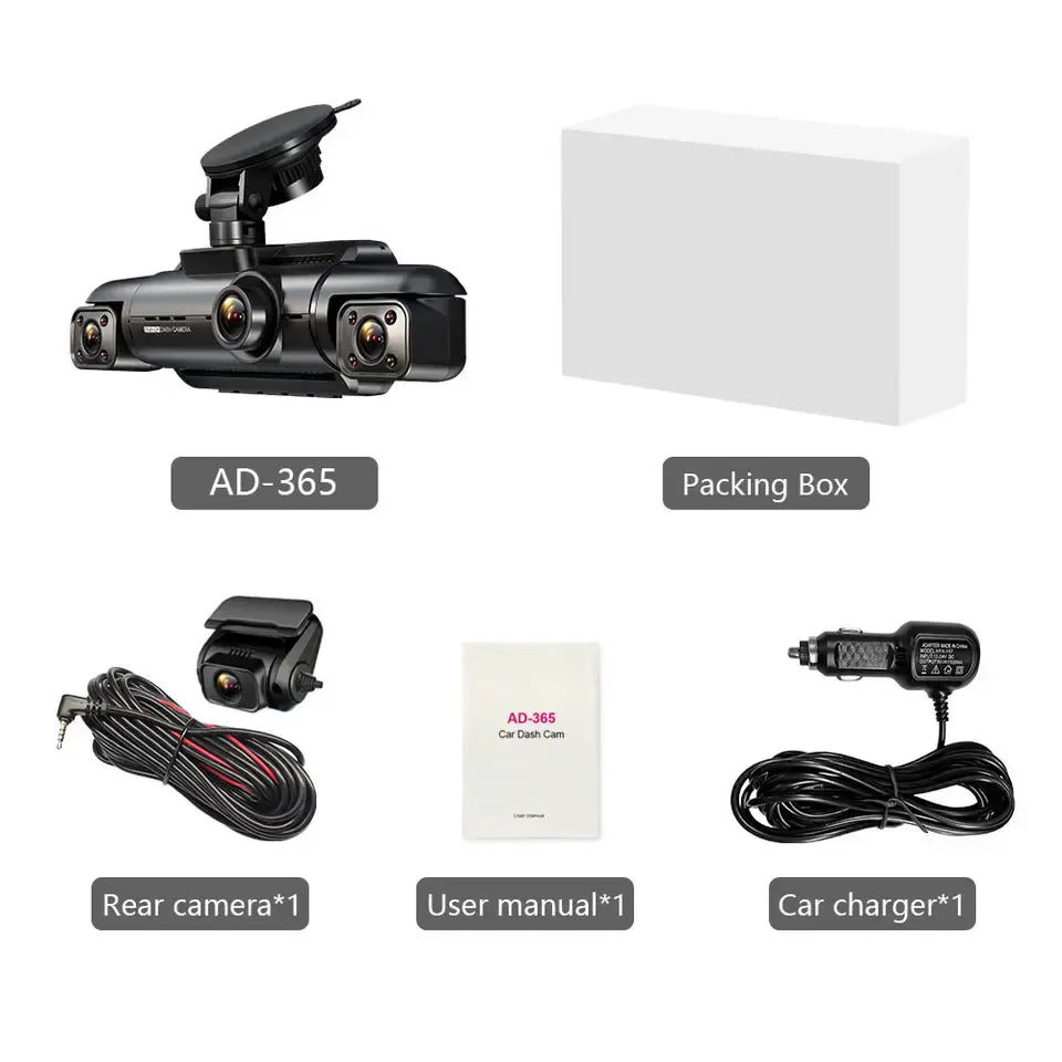 A365 4-Channel 360° Dash Cam | Front Left Right Rear GPS WiFi Free 64GB