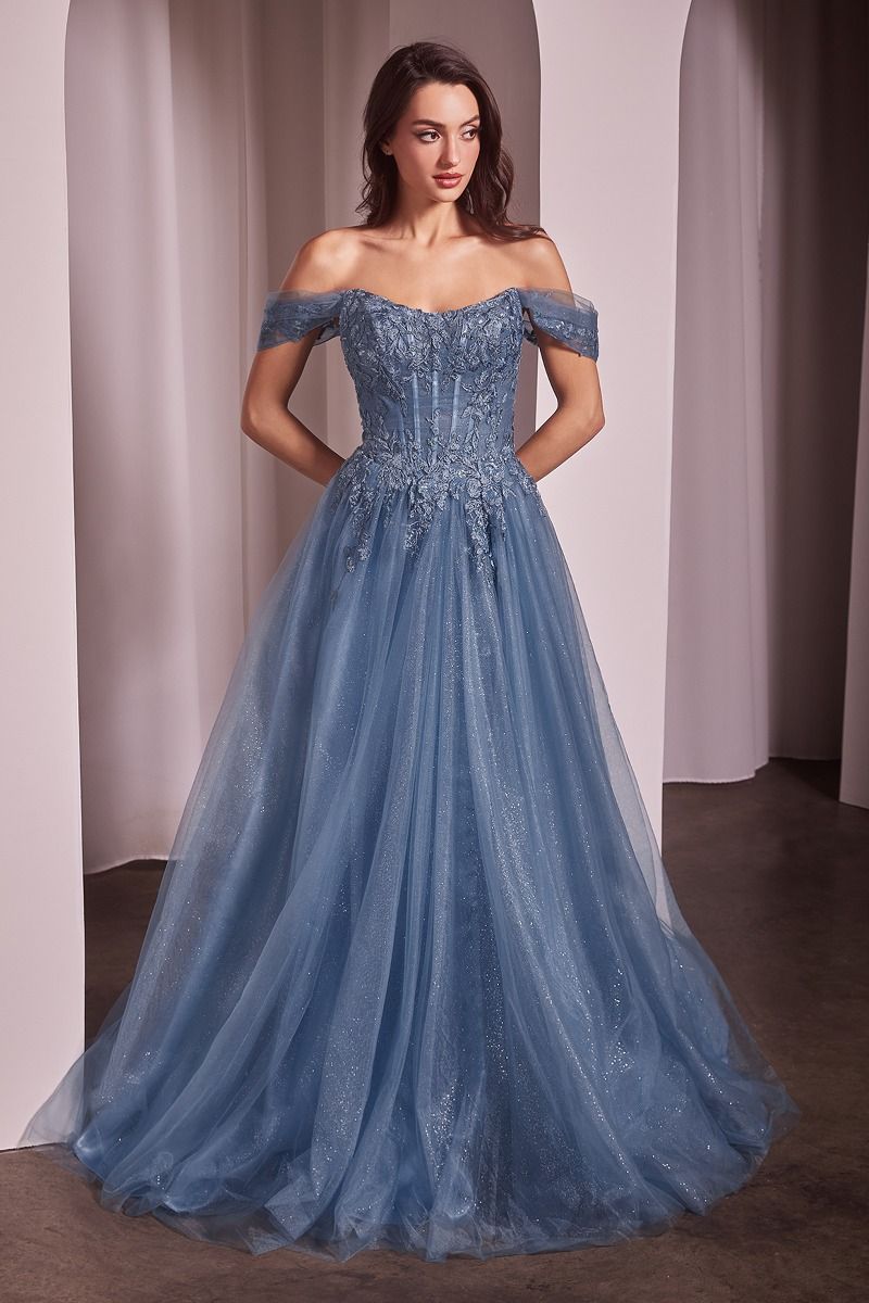 Off The Shoulder A-Line Ball Gown - Style 2