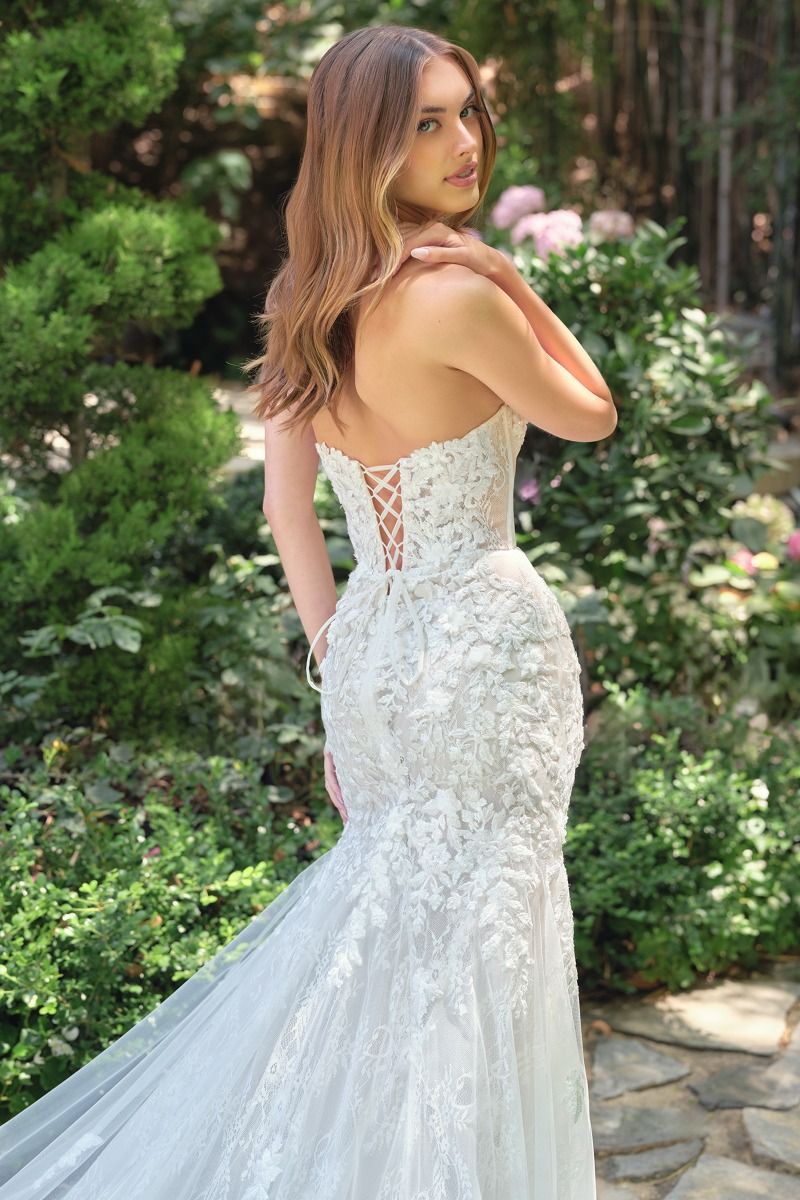 Mermaid Gown With Strapless Lace-Up Closure