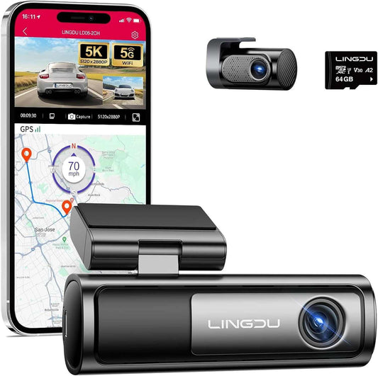 LINGDU LD06 5K Front and Rear Dash Cam