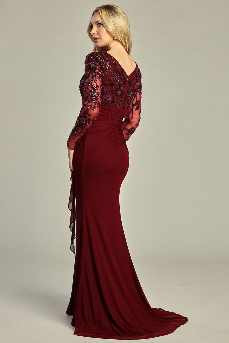 Long Sleeve Formal Gown - 3 Colors Available