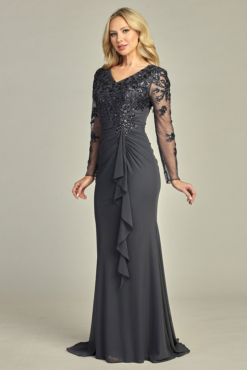 Long Sleeve Formal Gown - 3 Colors Available