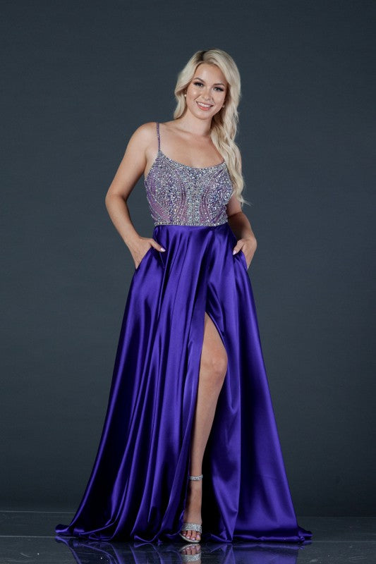 Purple Long Slip Dress