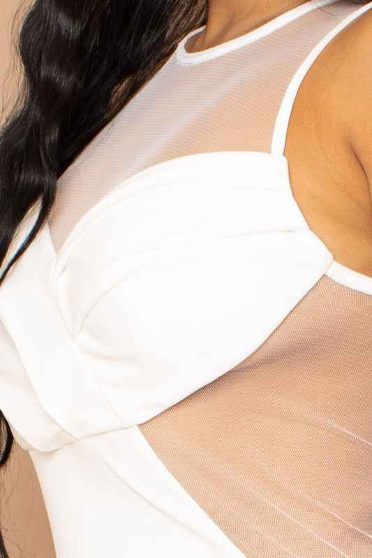 Mesh Paneled Maxi Dress
