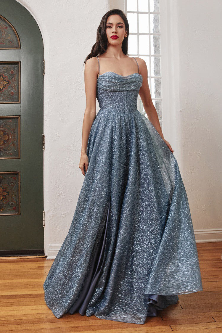 Curve Glitter Corset Fitted Gown - 8 Colors Available
