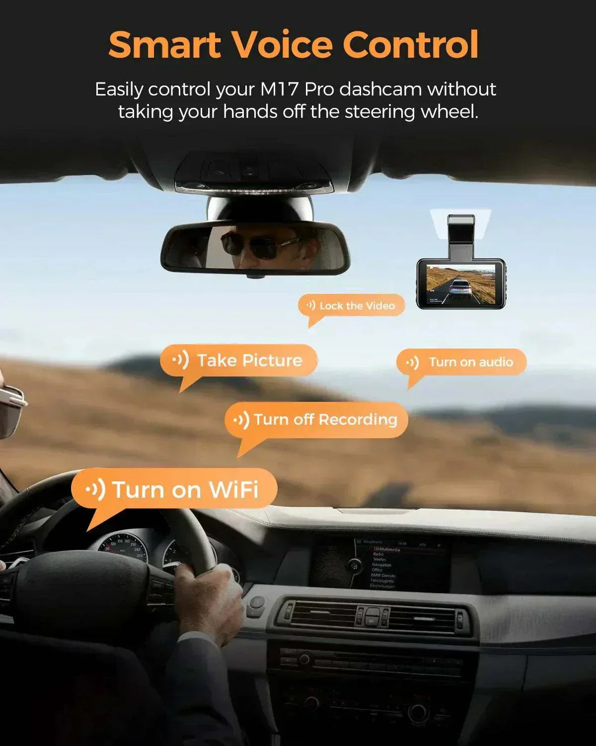 AZDOME M17 Pro Dual Dash Cam | Front & Rear with Time Lapse & App Control