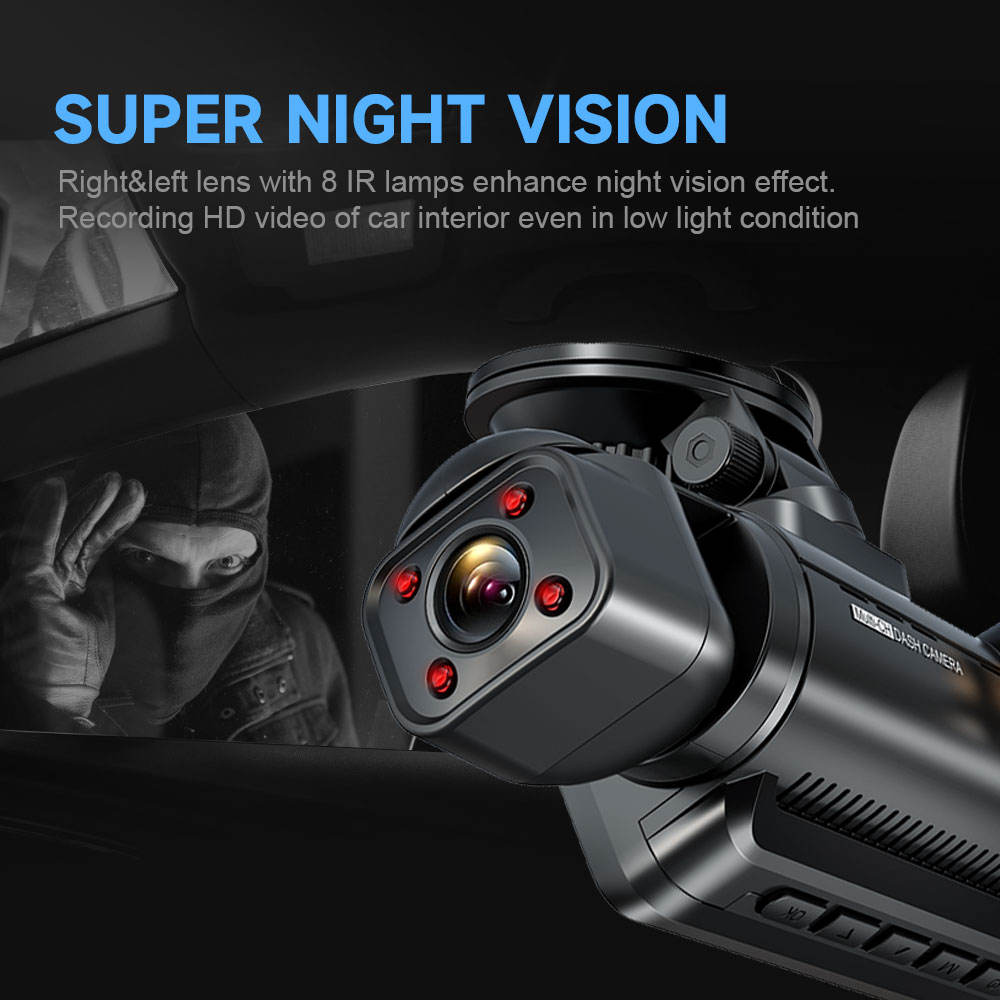 A365 4-Channel 360° Dash Cam | Front Left Right Rear GPS WiFi Free 64GB