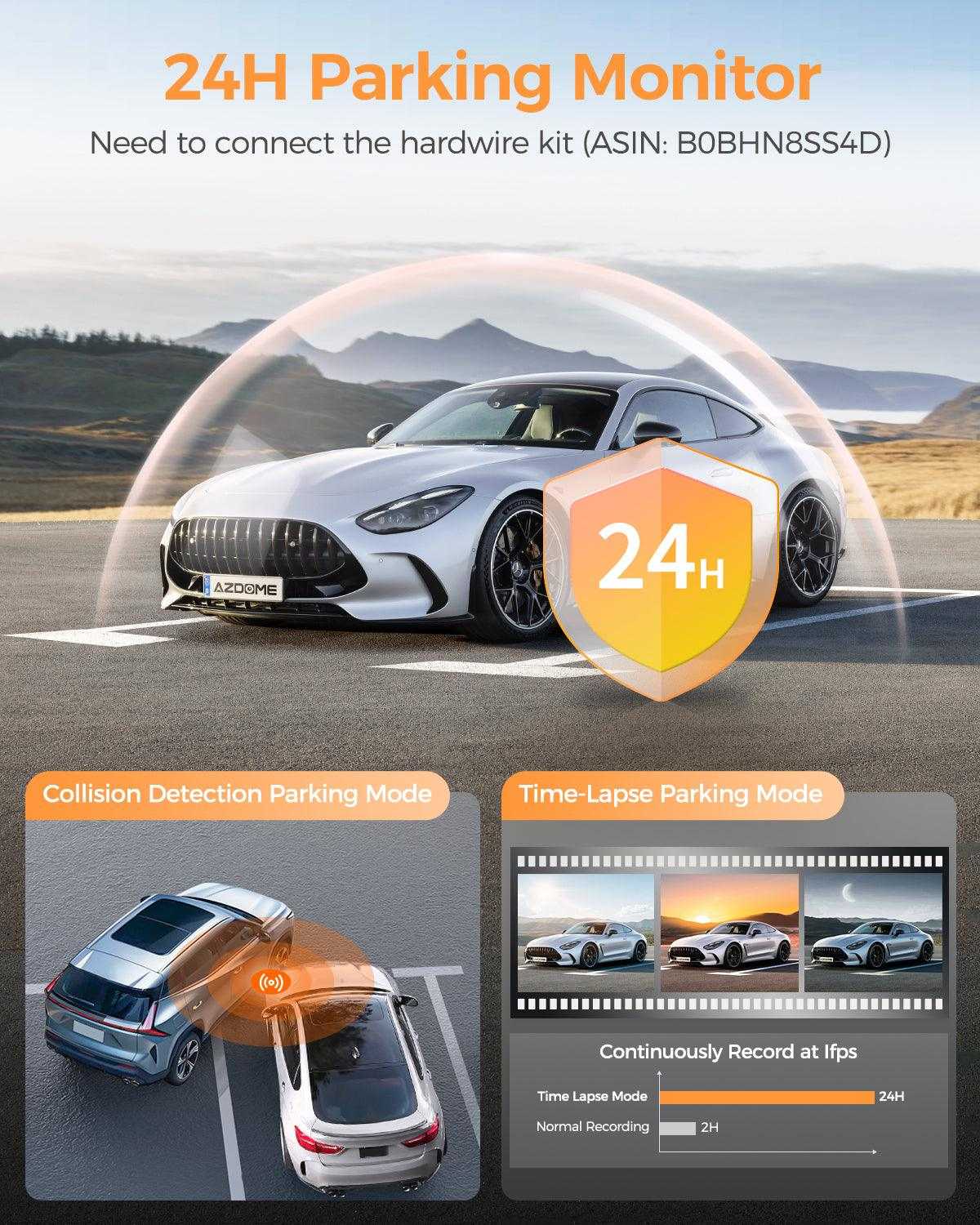 AZDOME M17 Pro Dual Dash Cam | Front & Rear with Time Lapse & App Control