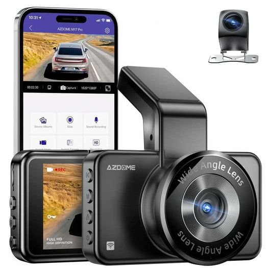 AZDOME M17 Pro Dual Dash Cam | Front & Rear with Time Lapse & App Control