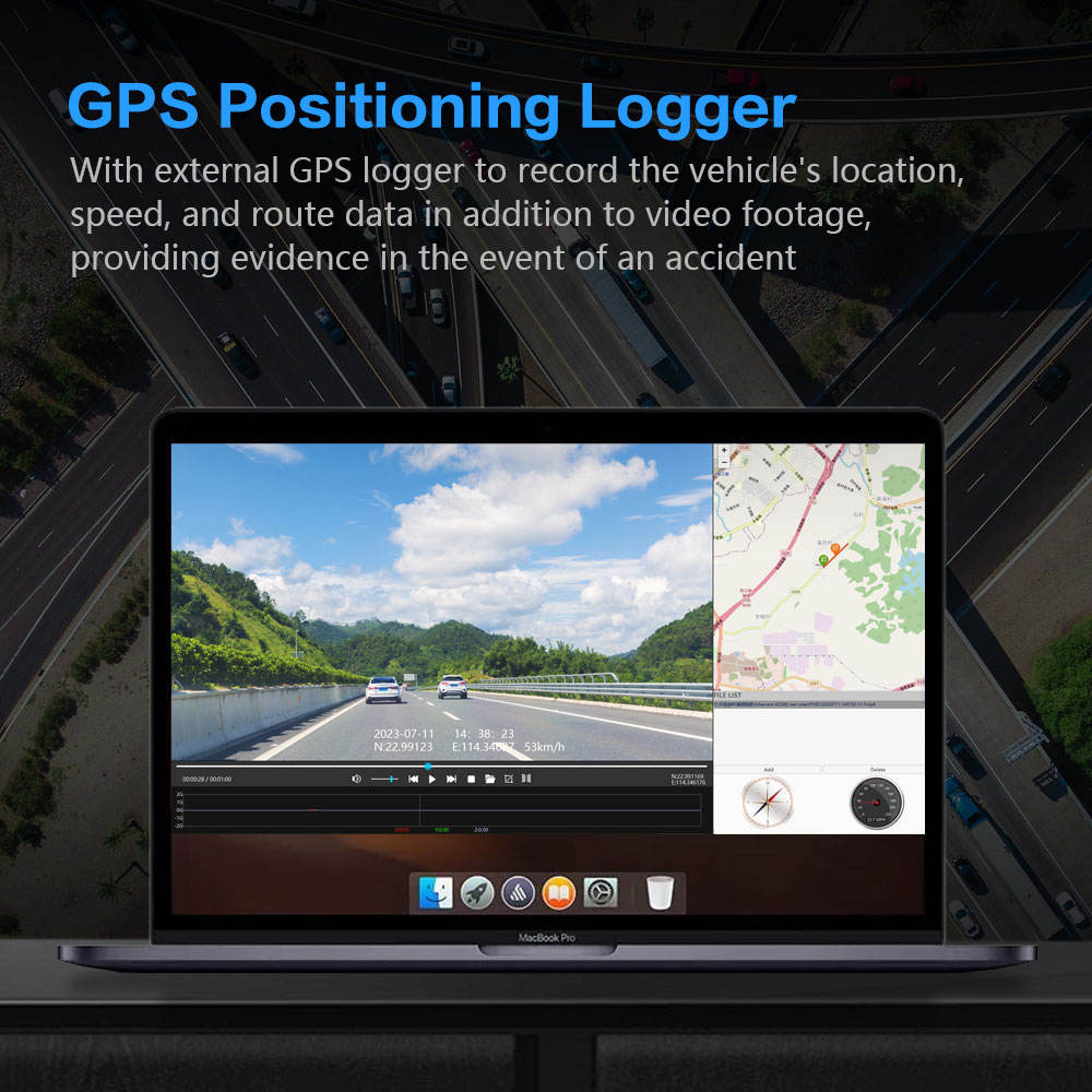 A365 4-Channel 360° Dash Cam | Front Left Right Rear GPS WiFi Free 64GB