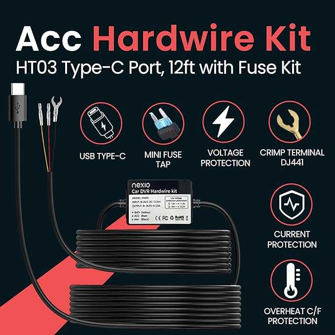 Nexio HW05 Type-C Hardwire Kit for Dash Cams