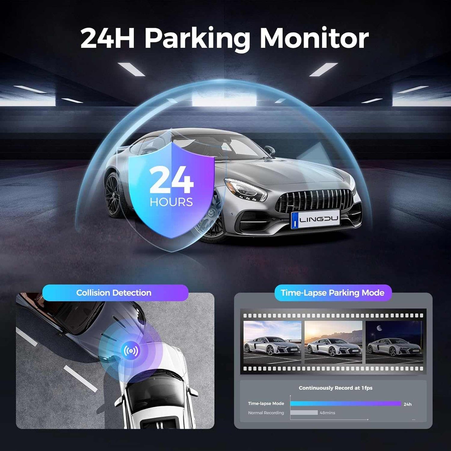 LINGDU LD06 5K Front and Rear Dash Cam