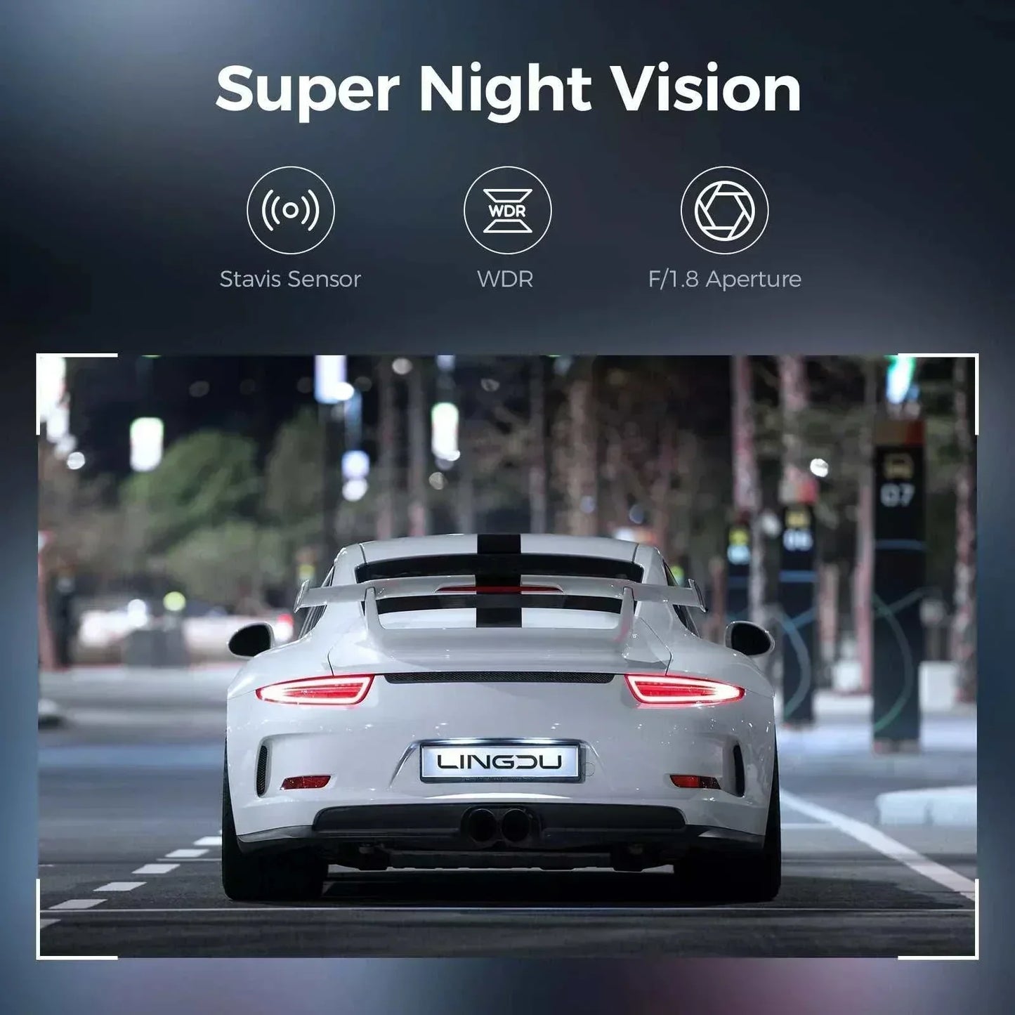 LINGDU D600 4K Dash Cam Front and Rear