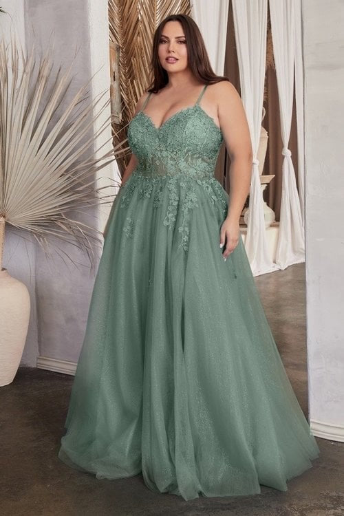 A-Line Lace & Tulle Gown - Style 2