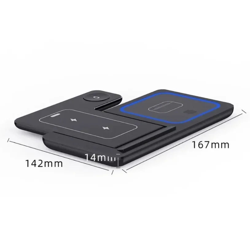 Foldable 3 in 1 Wireless Charging Station for iPhone 17 16 15 14 13 12 Pro Max iWatch 11 Airpods Pro 4/3 Fast Charger Stand Dock