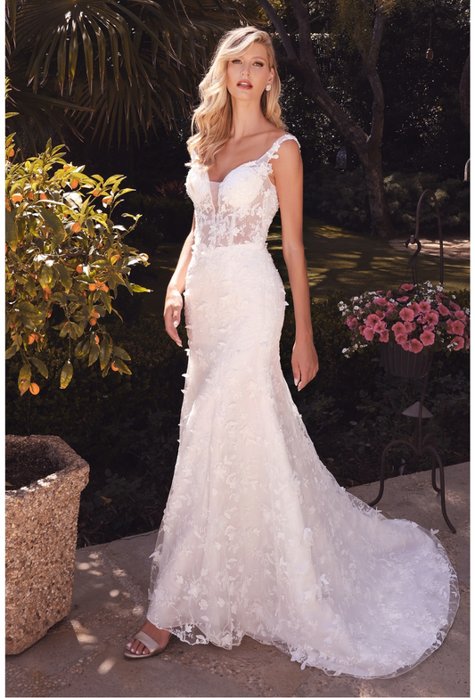 Floral Mermaid Wedding Gown