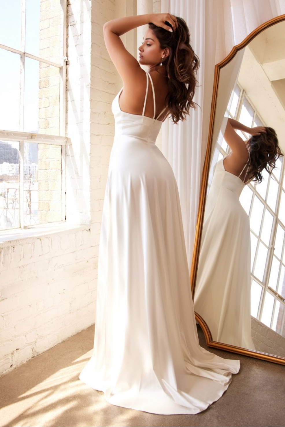Minimalist Stretch Satin Gown