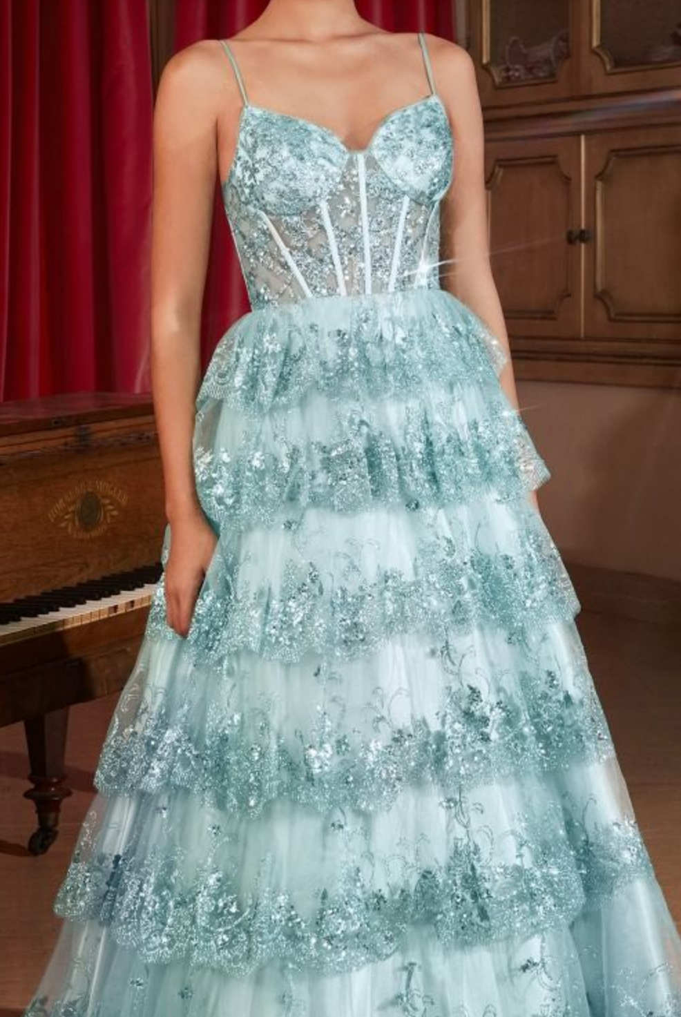 Layered Sequin Ball Gown - Style 2