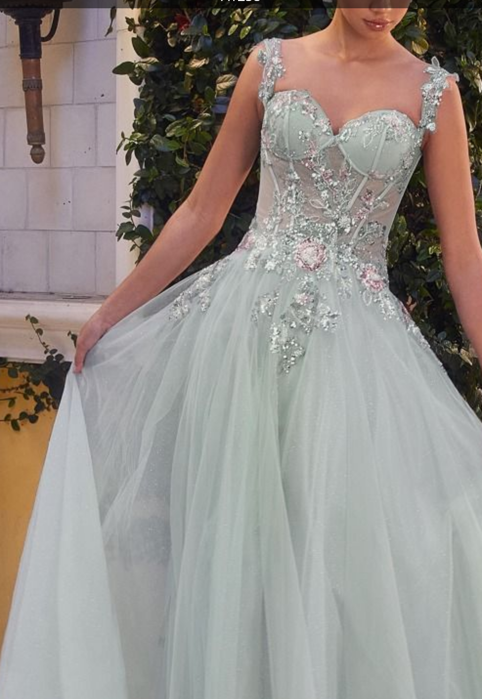 Embellished A-Line Tulle Ball Gown