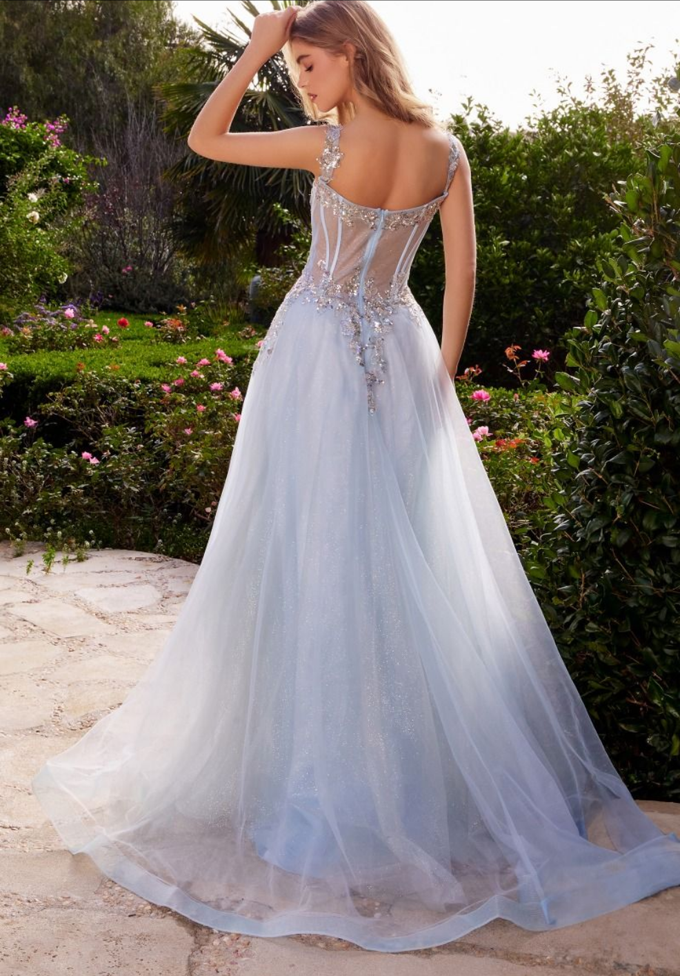 Embellished A-Line Tulle Ball Gown