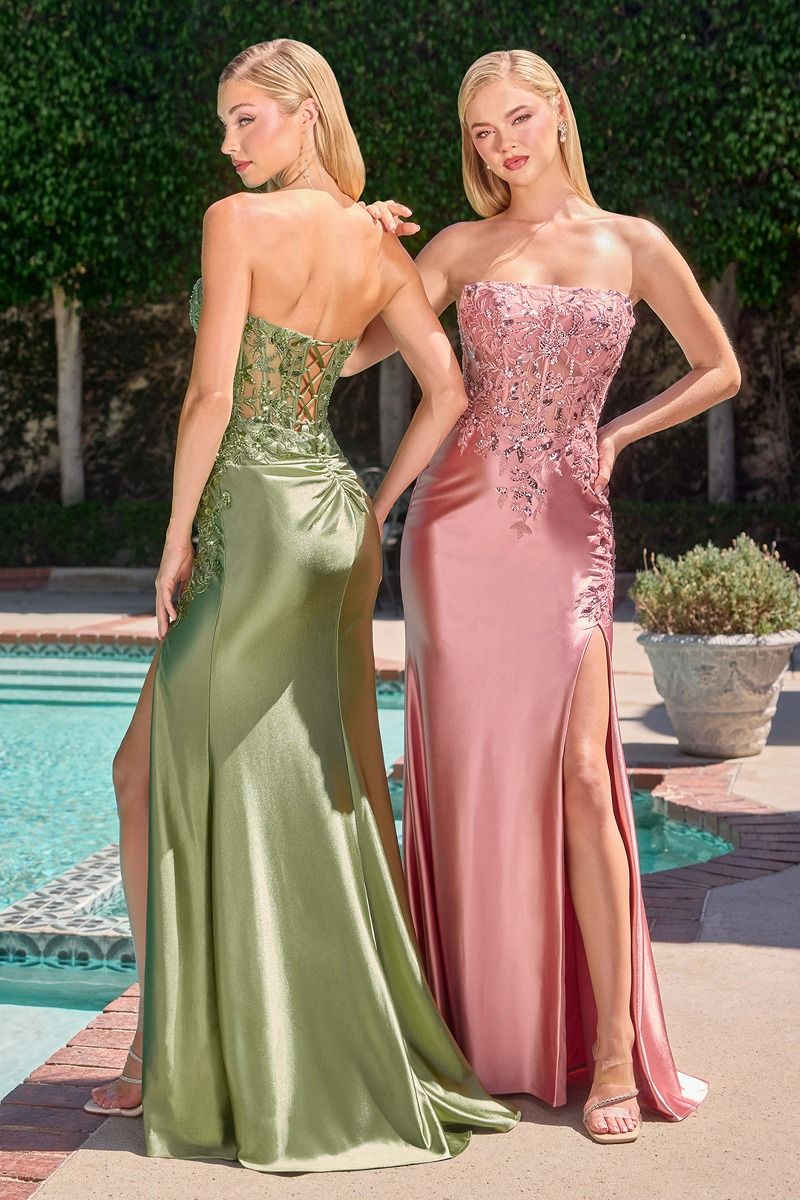 Stretch Satin With Intricate Detailing