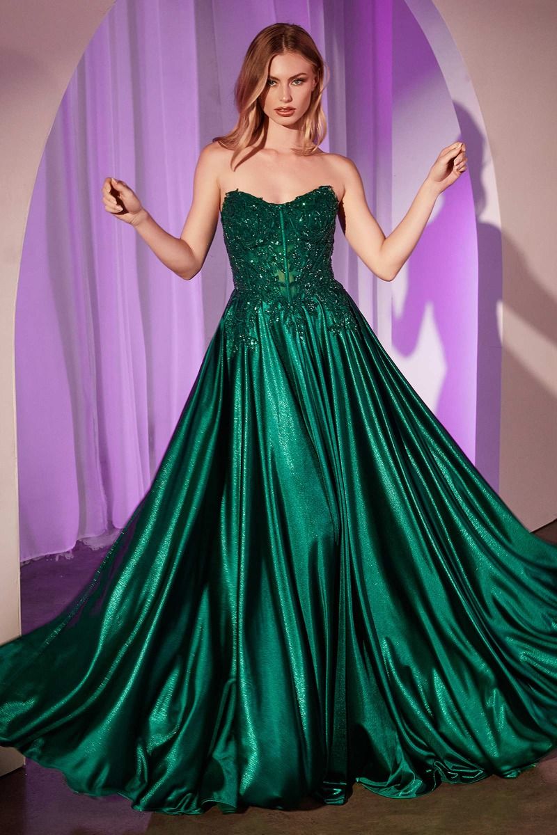 Off The Shoulder Lace & Satin A-Line Dress - 5 Colors Available