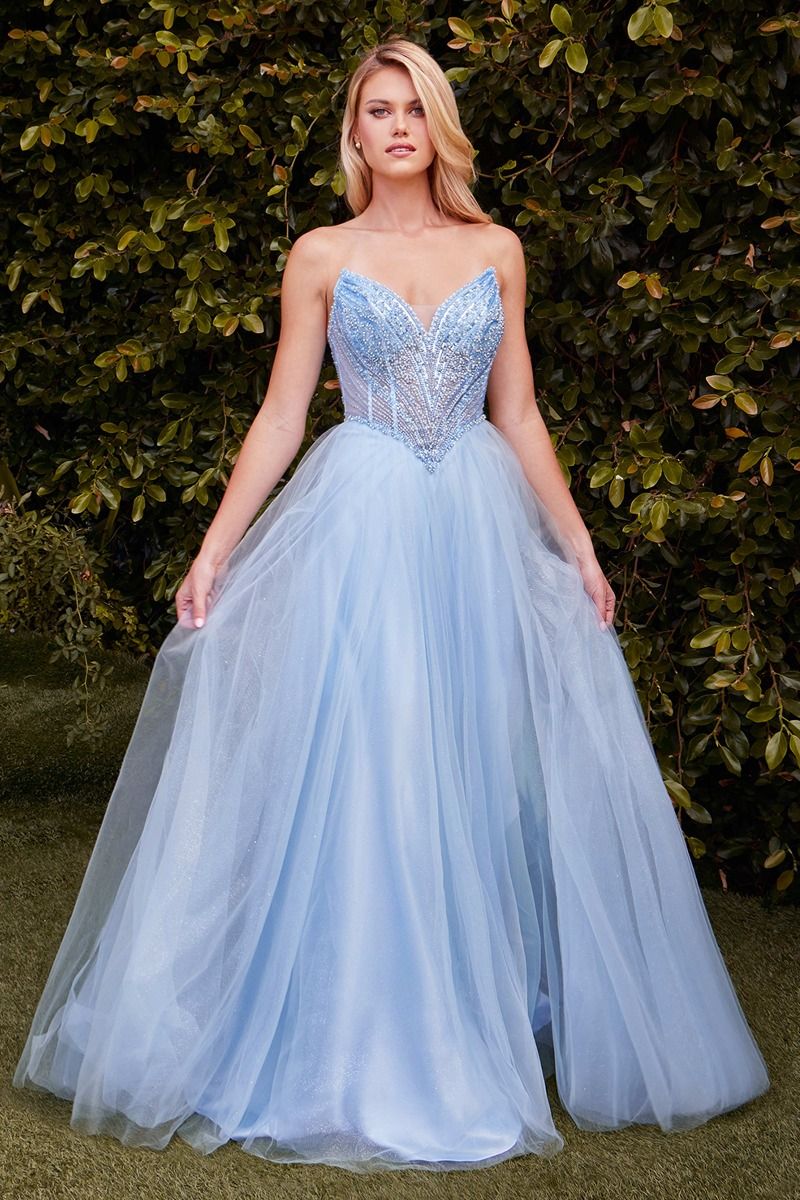Strapless Beaded Tulle Ball Gown - Style 3