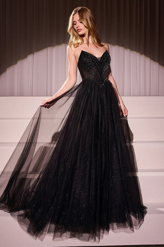 Strapless Beaded Tulle Ball Gown - Style 3